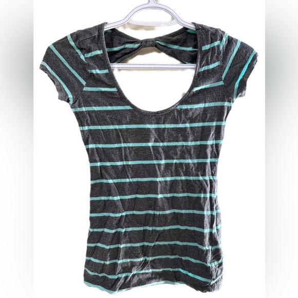 Garage Gray Fitted Cut Out T-Shirt - Picture 1 of 7